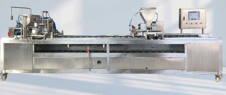 Continuous egg dumpling production line, 6-row egg dumpling processing production line, vegetable and egg dumpling production equipment.