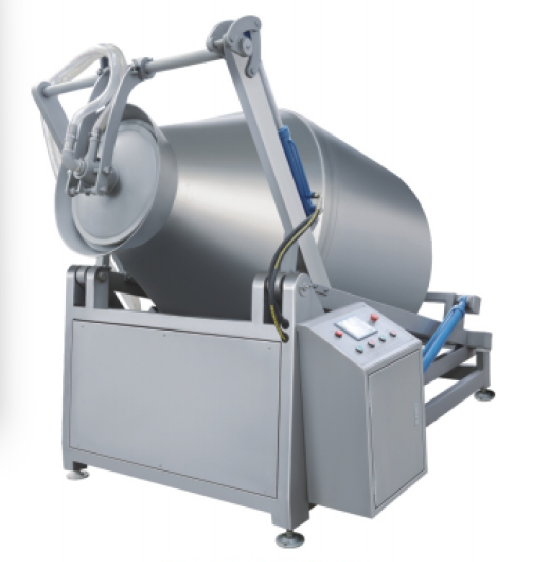 Vacuum tumbler, hydraulic vacuum tumbler, lifting and feeding machine, automatic bone brine injector