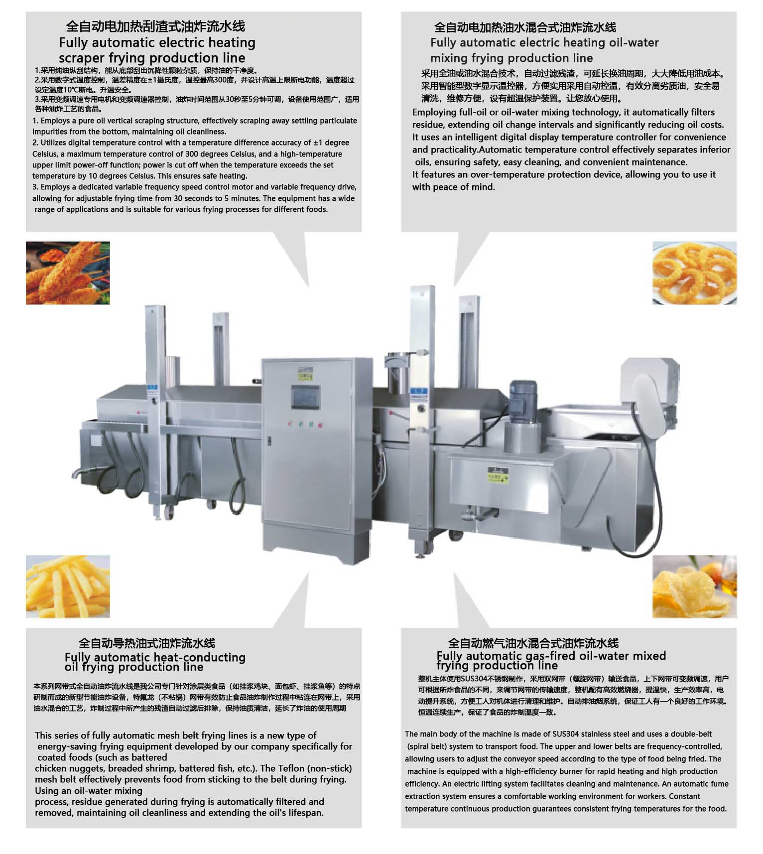Food deep frying line，Deep-frying production line，Fully automatic fryer